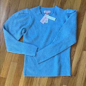 Philosophy Light Blue Ribbed Knit Top